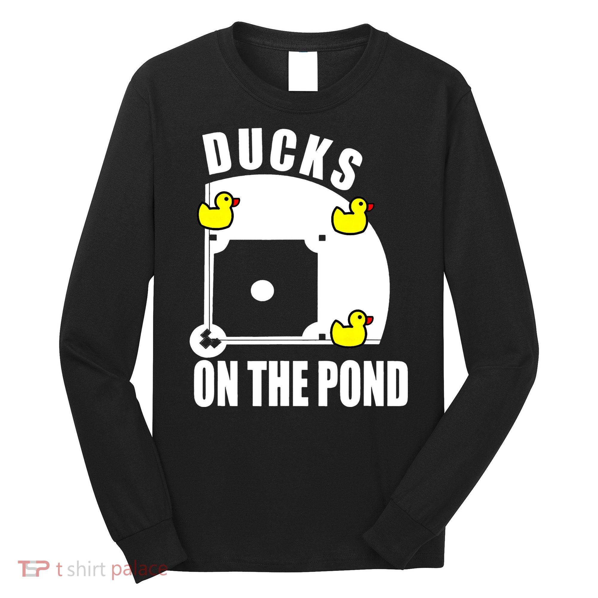 Ducks on the Pond Baseball funny sports Player Long Sleeve Shirt