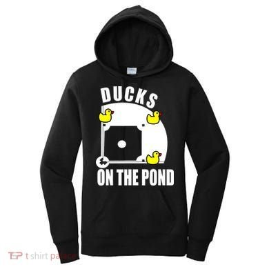 Ducks on the Pond Baseball funny sports Player Women's Hoodie