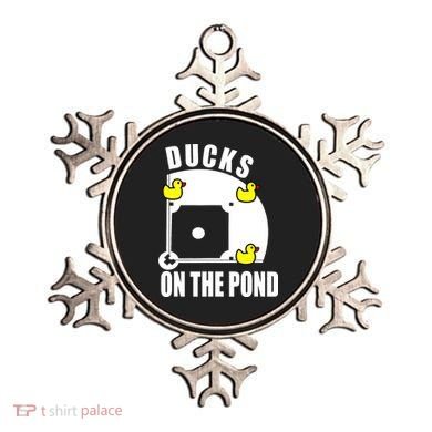 Ducks on the Pond Baseball funny sports Player Ornament