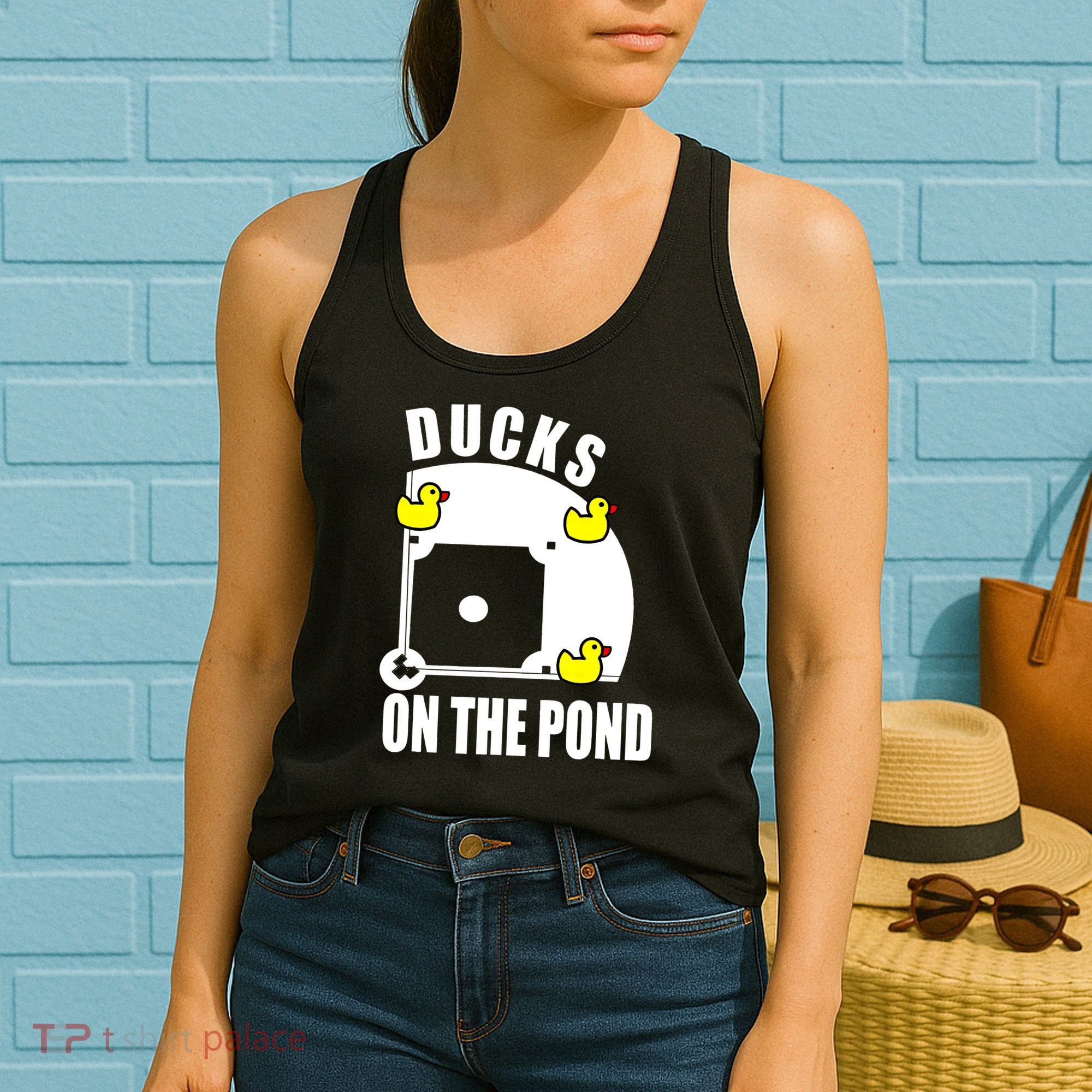 Ducks on the Pond Baseball funny sports Player Women's Tank Top