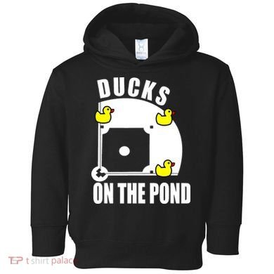 Ducks on the Pond Baseball funny sports Player Toddler Hoodie