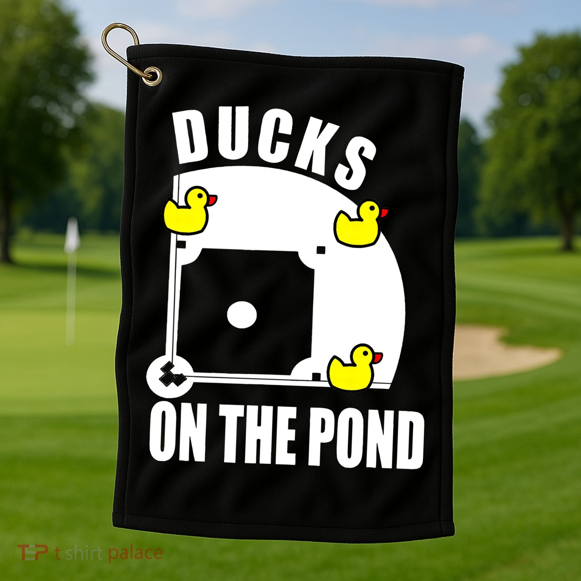 Ducks on the Pond Baseball funny sports Player Golf Towel
