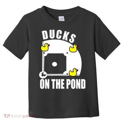 Ducks on the Pond Baseball funny sports Player Toddler T-Shirt