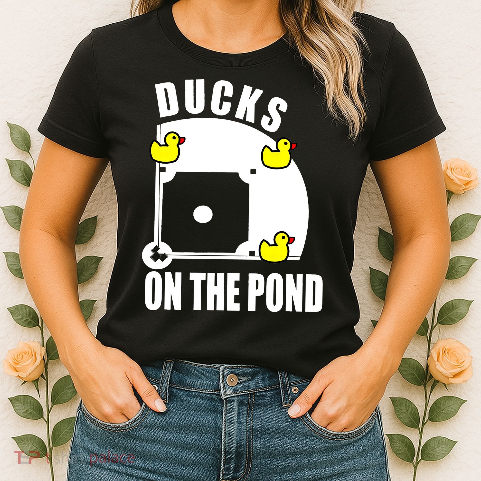 Ducks on the Pond Baseball funny sports Player Women's T-Shirt