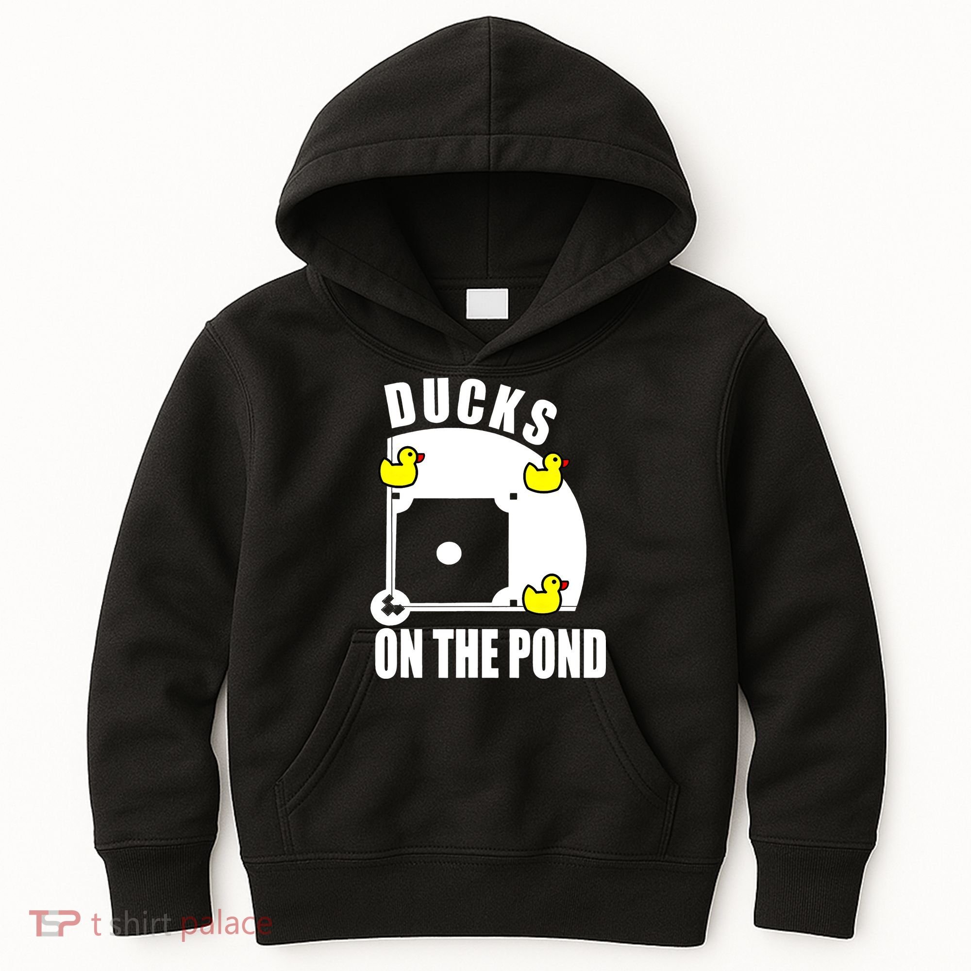 Ducks on the Pond Baseball funny sports Player Kids Hoodie