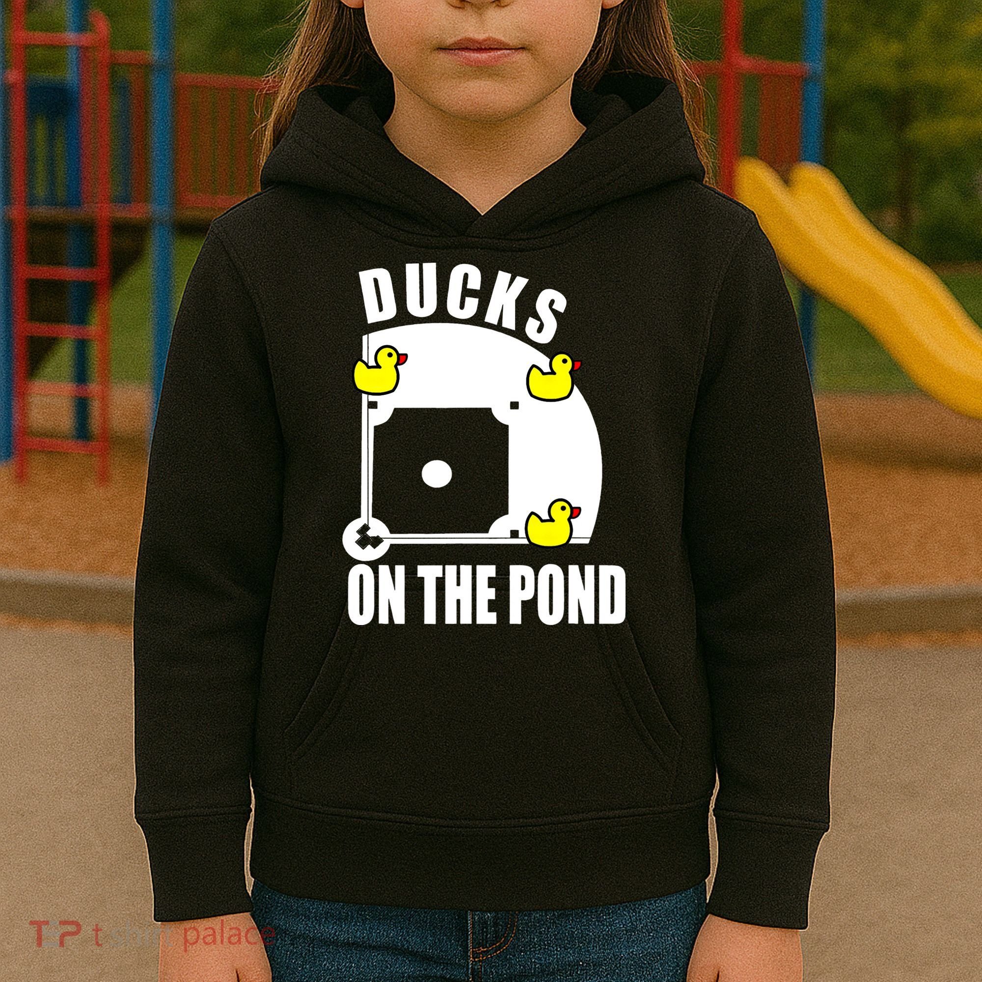 Ducks on the Pond Baseball funny sports Player Kids Hoodie