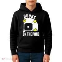 Ducks on the Pond Baseball funny sports Player Kids Hoodie thumb 4