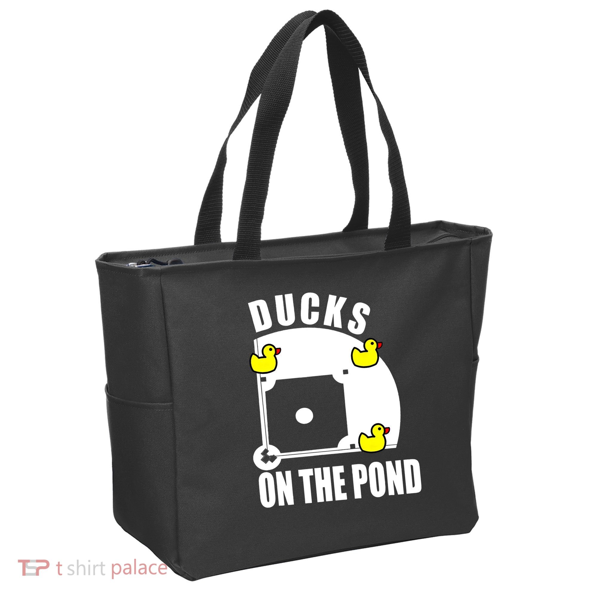 Ducks on the Pond Baseball funny sports Player Tote Bag