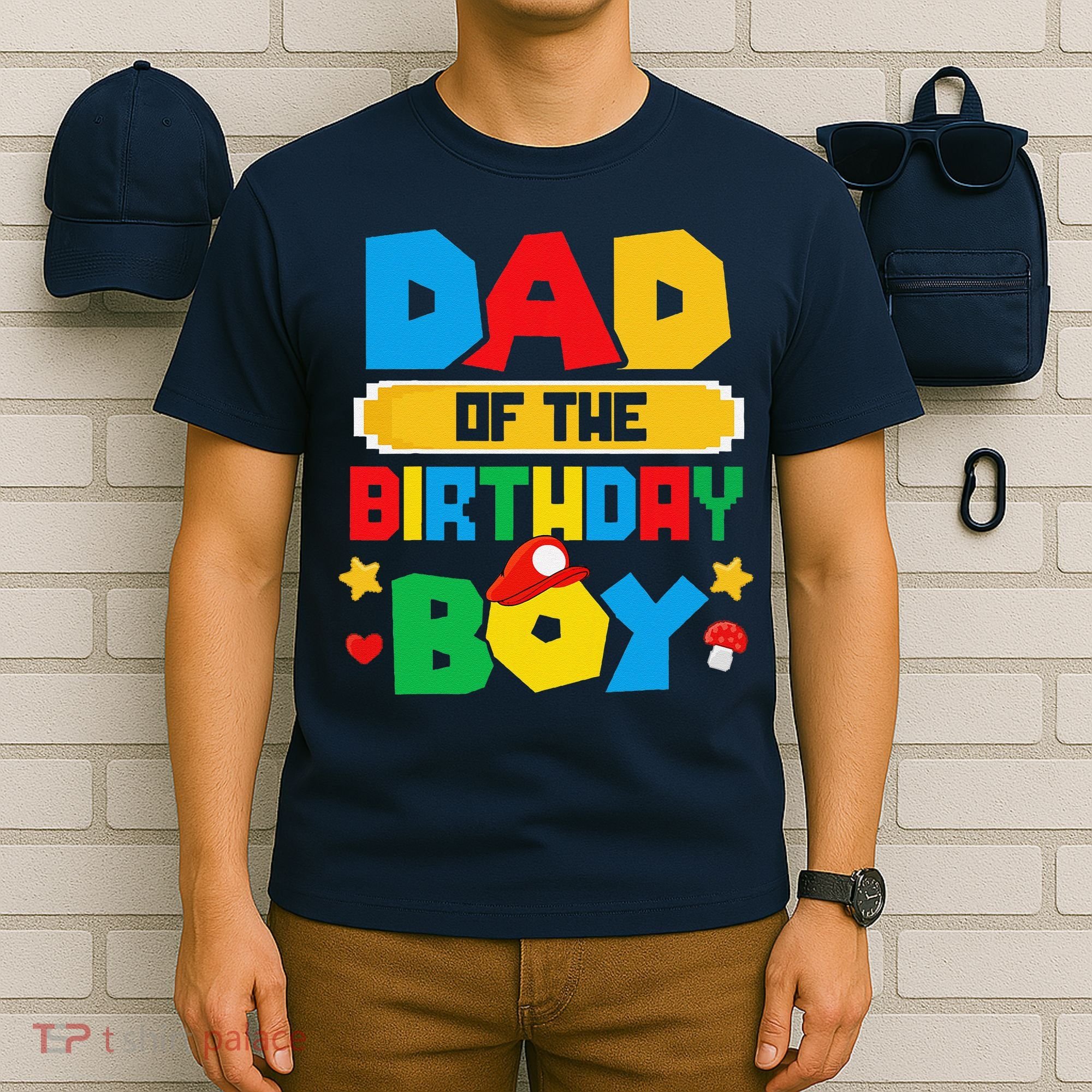Dad Of The Birthday Boy Game Gaming Dad And Mom Family T-Shirt