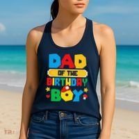 Dad Of The Birthday Boy Game Gaming Dad And Mom Family Women's Tank Top thumb 2