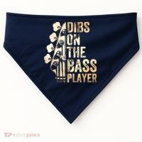 Dibs On The Bass Player Guitar Musician USA-Made Doggie Bandana thumb 0