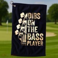 Dibs On The Bass Player Guitar Musician Golf Towel thumb 1