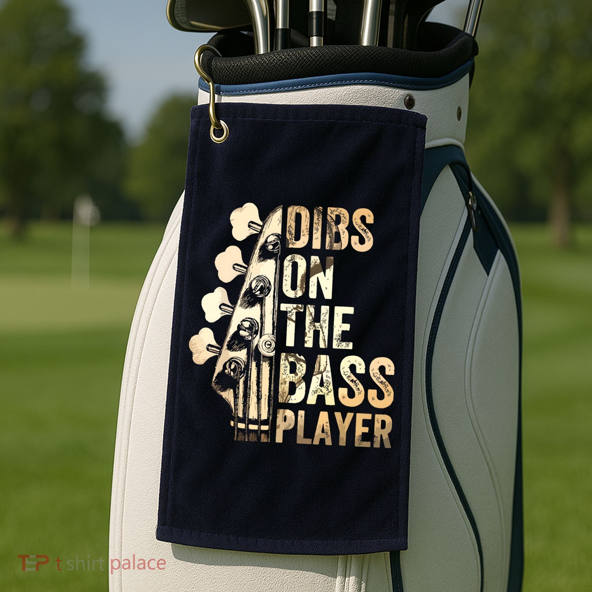 Dibs On The Bass Player Guitar Musician Golf Towel