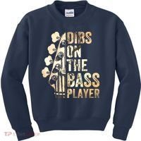 Dibs On The Bass Player Guitar Musician Kids Sweatshirt thumb 0