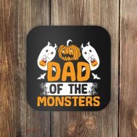 Dad Of The Monsters For Halloween Party Coaster thumb 0