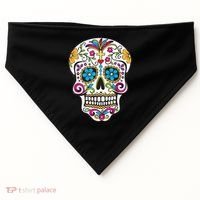 Day Of The Dead Sugar Skull USA-Made Doggie Bandana thumb 0