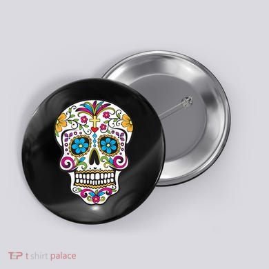Day Of The Dead Sugar Skull Button