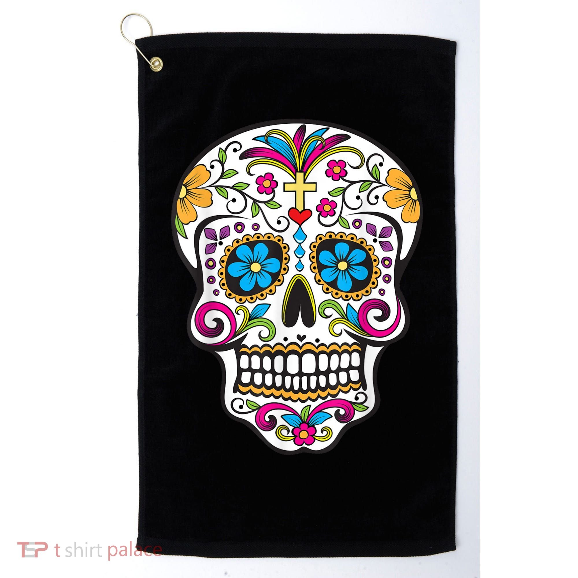 Day Of The Dead Sugar Skull Golf Towel