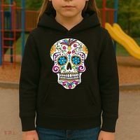 Day Of The Dead Sugar Skull Kids Hoodie thumb 3
