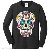Day Of The Dead Sugar Skull Kids Long Sleeve Shirt thumb 0