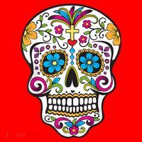 Day Of The Dead Sugar Skull Santa Hat thumb 1