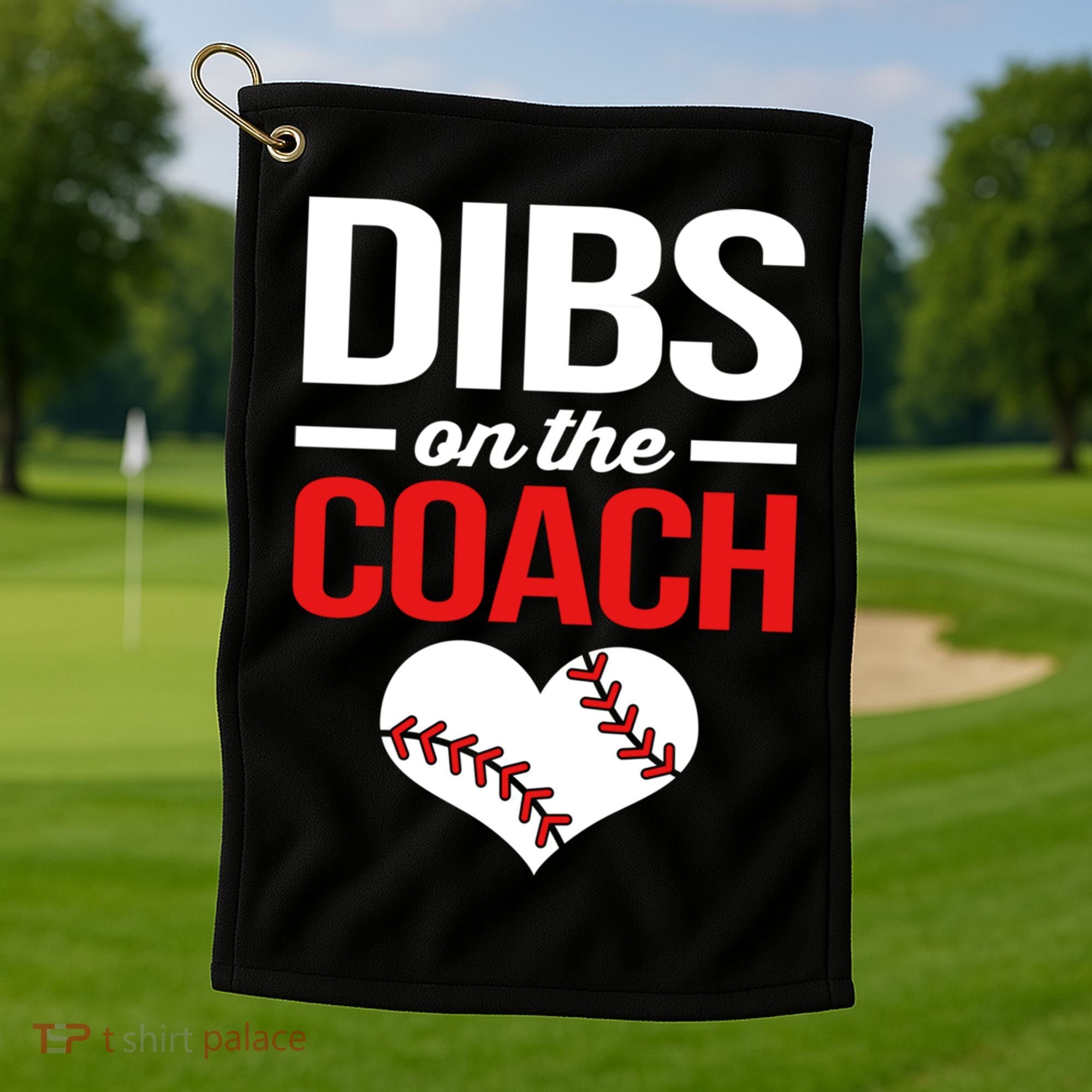 Dibs On The Coach Baseball Women Gift Golf Towel