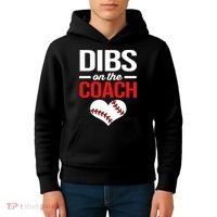 Dibs On The Coach Baseball Women Gift Kids Hoodie thumb 4