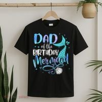 Dad Of The Birthday Mermaid Family Matching Party Squad T-Shirt thumb 2