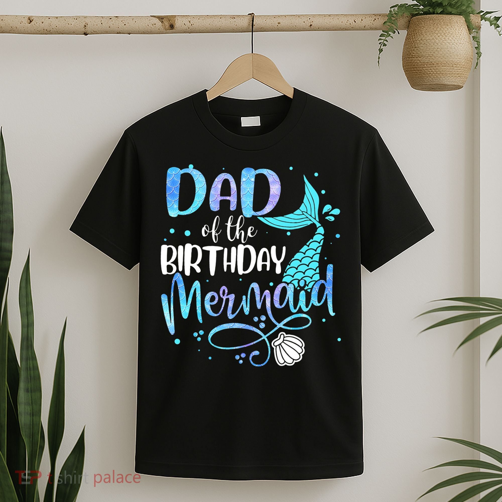 Dad Of The Birthday Mermaid Family Matching Party Squad T-Shirt