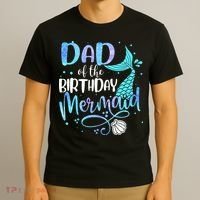 Dad Of The Birthday Mermaid Family Matching Party Squad T-Shirt thumb 3