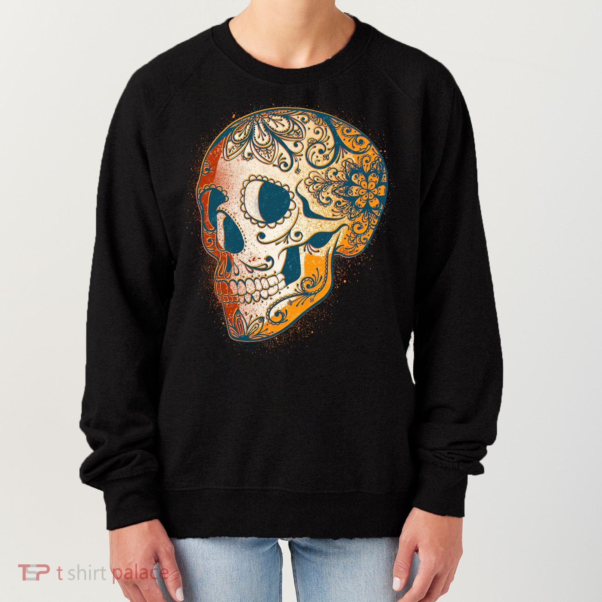 Day Of The Dead Grunge Sugar Skull Women's Sweatshirt