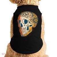 Day Of The Dead Grunge Sugar Skull Doggie Tank thumb 0