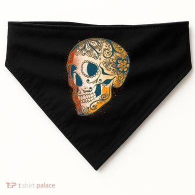 Day Of The Dead Grunge Sugar Skull USA-Made Doggie Bandana