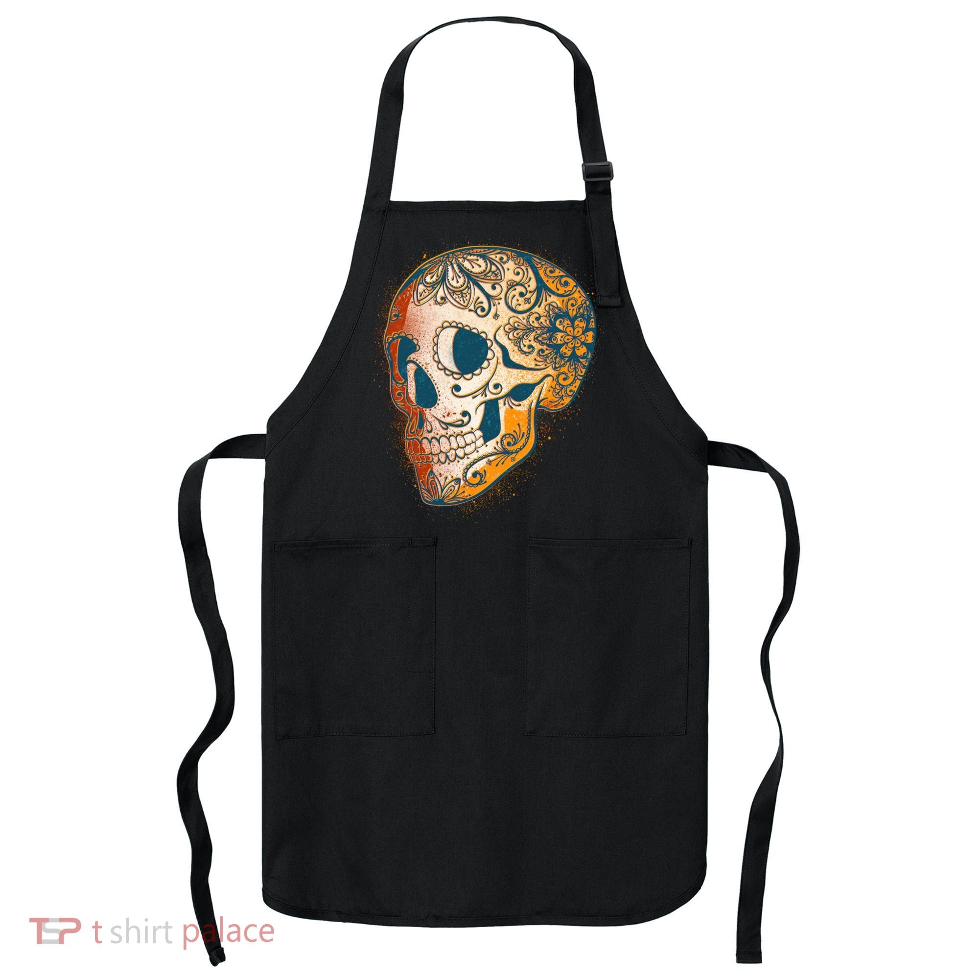 Day Of The Dead Grunge Sugar Skull Apron