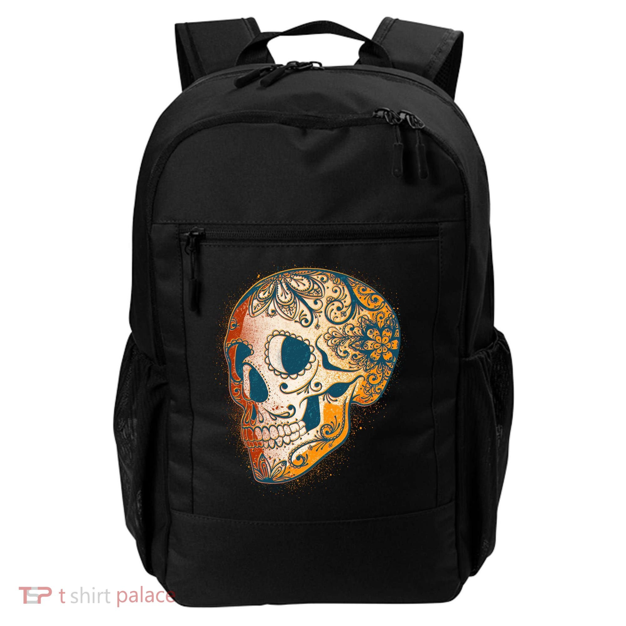 Day Of The Dead Grunge Sugar Skull Backpack