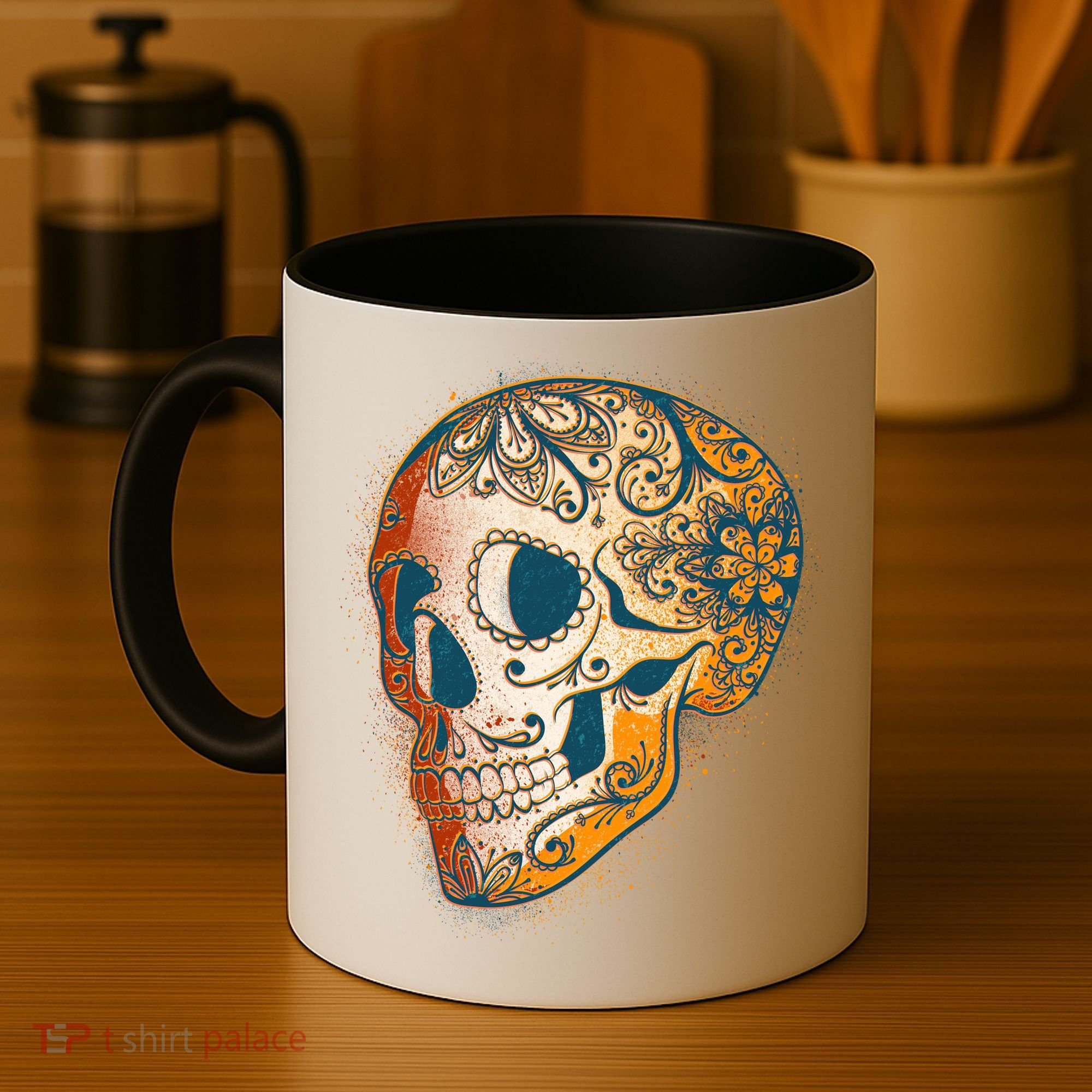 Day Of The Dead Grunge Sugar Skull Coffee Mug