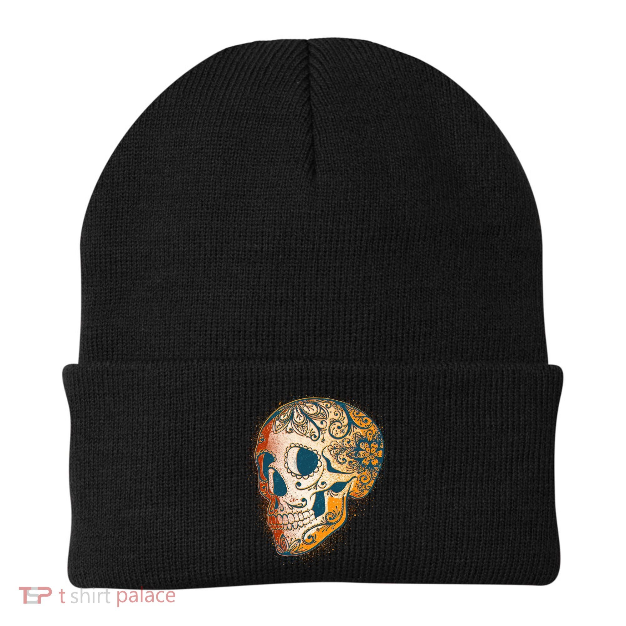Day Of The Dead Grunge Sugar Skull Beanie