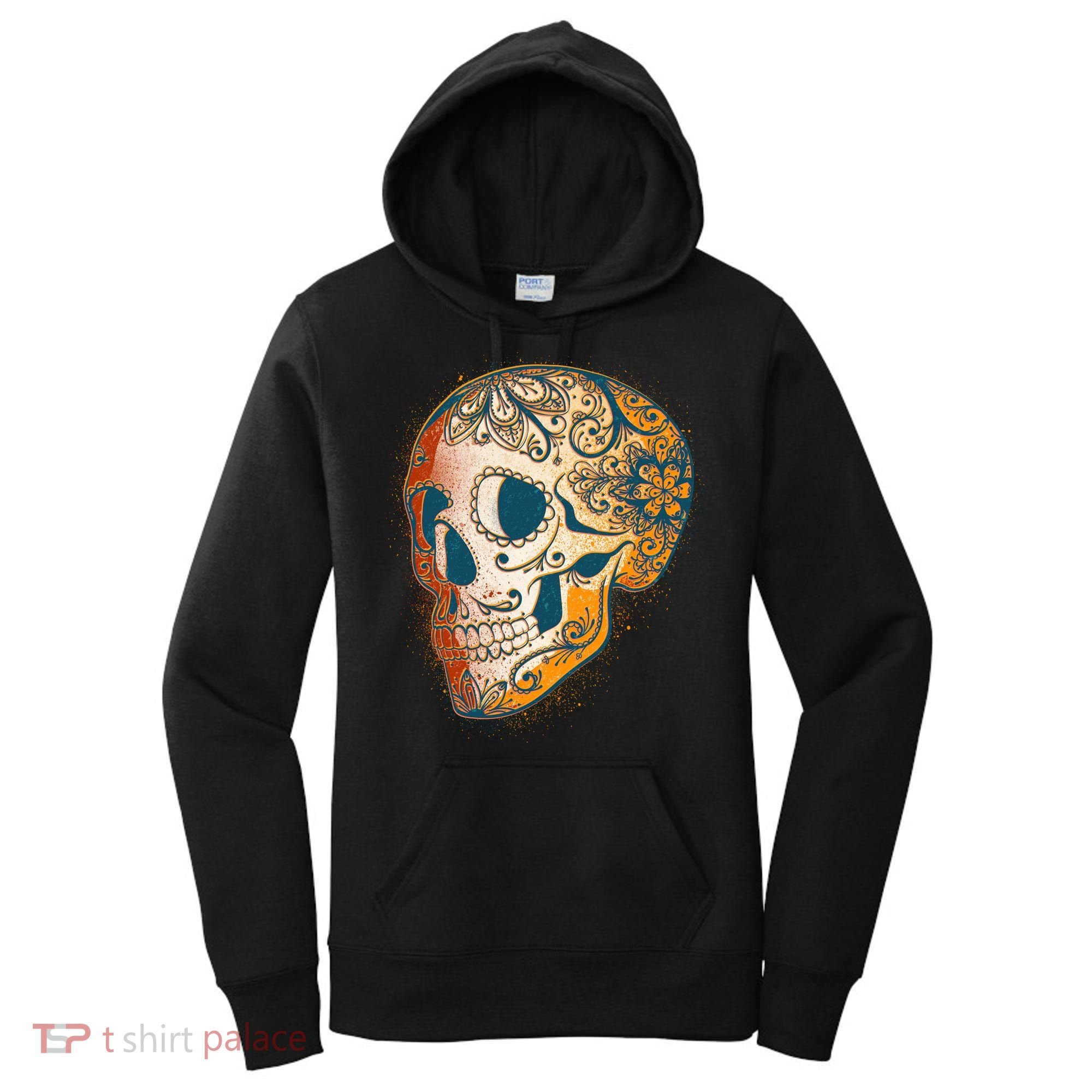 Day Of The Dead Grunge Sugar Skull Women's Hoodie