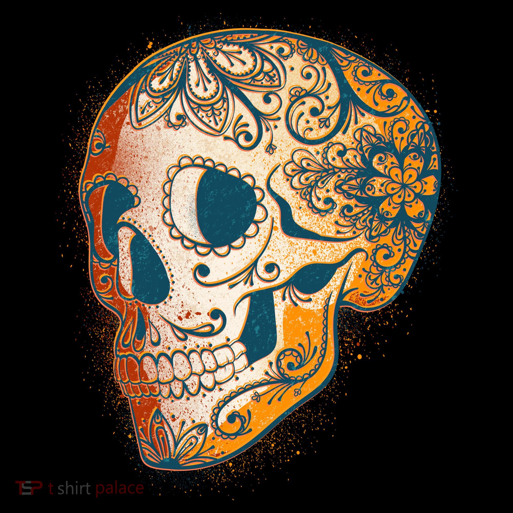 Day Of The Dead Grunge Sugar Skull Women's Hoodie
