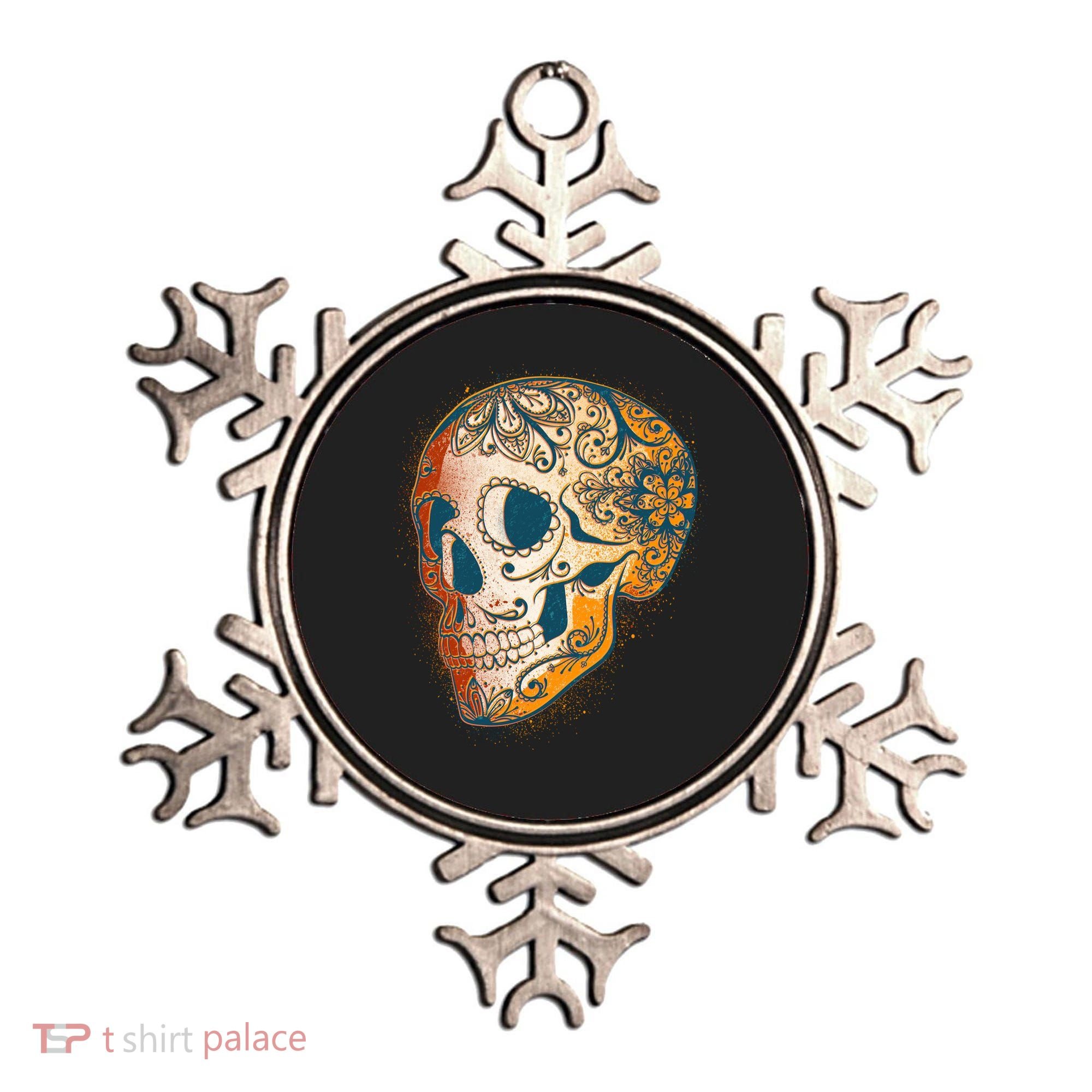 Day Of The Dead Grunge Sugar Skull Ornament