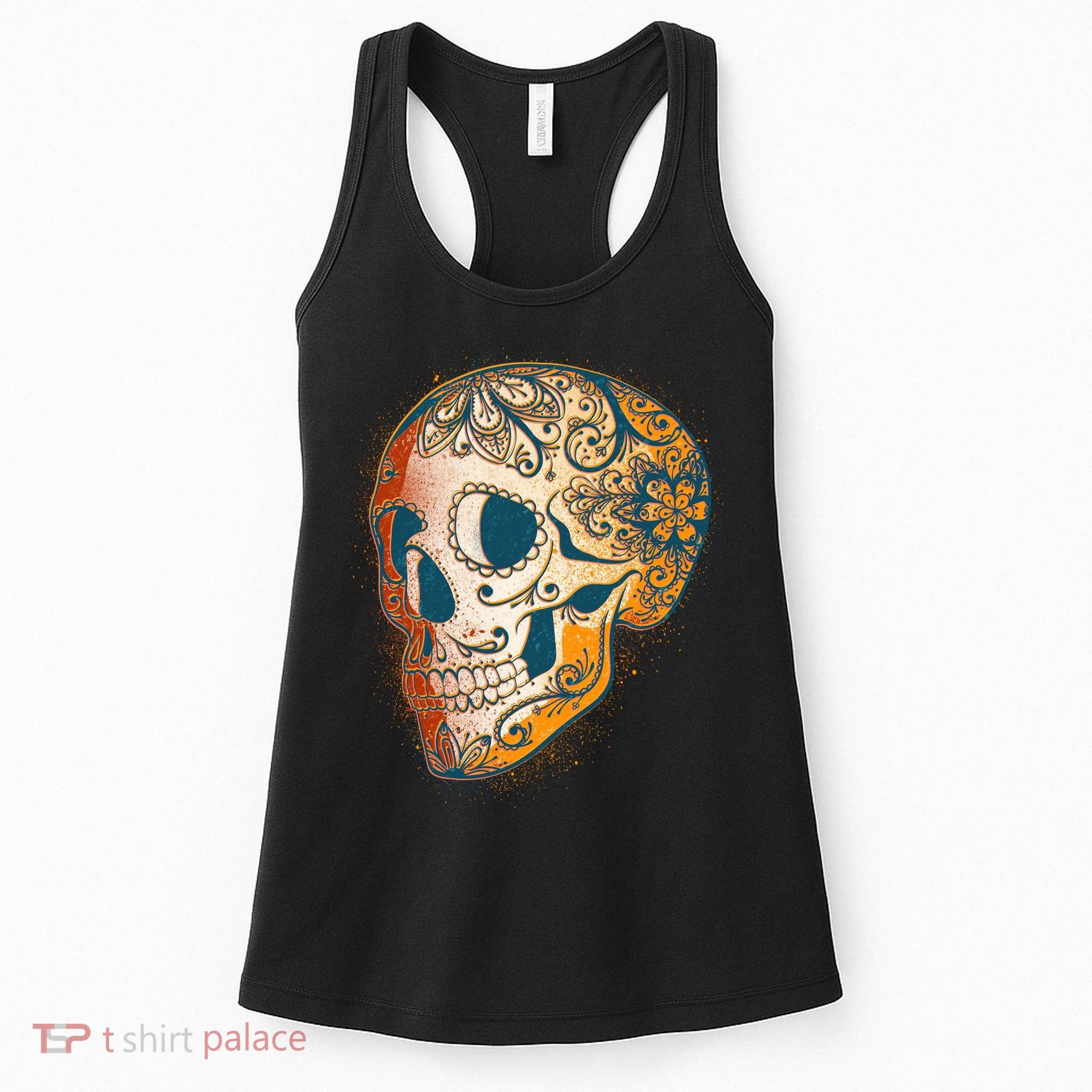Day Of The Dead Grunge Sugar Skull Women's Tank Top