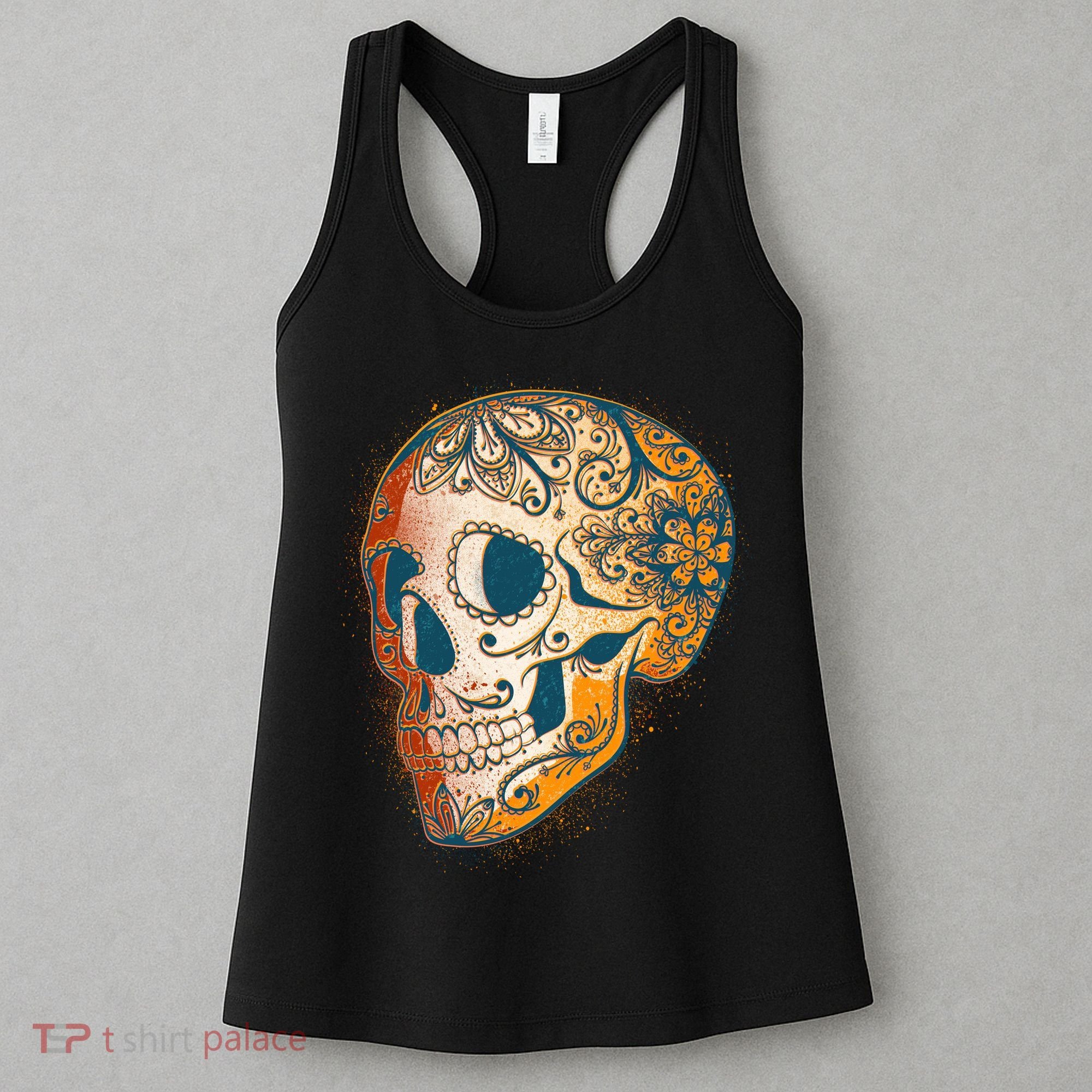 Day Of The Dead Grunge Sugar Skull Women's Tank Top