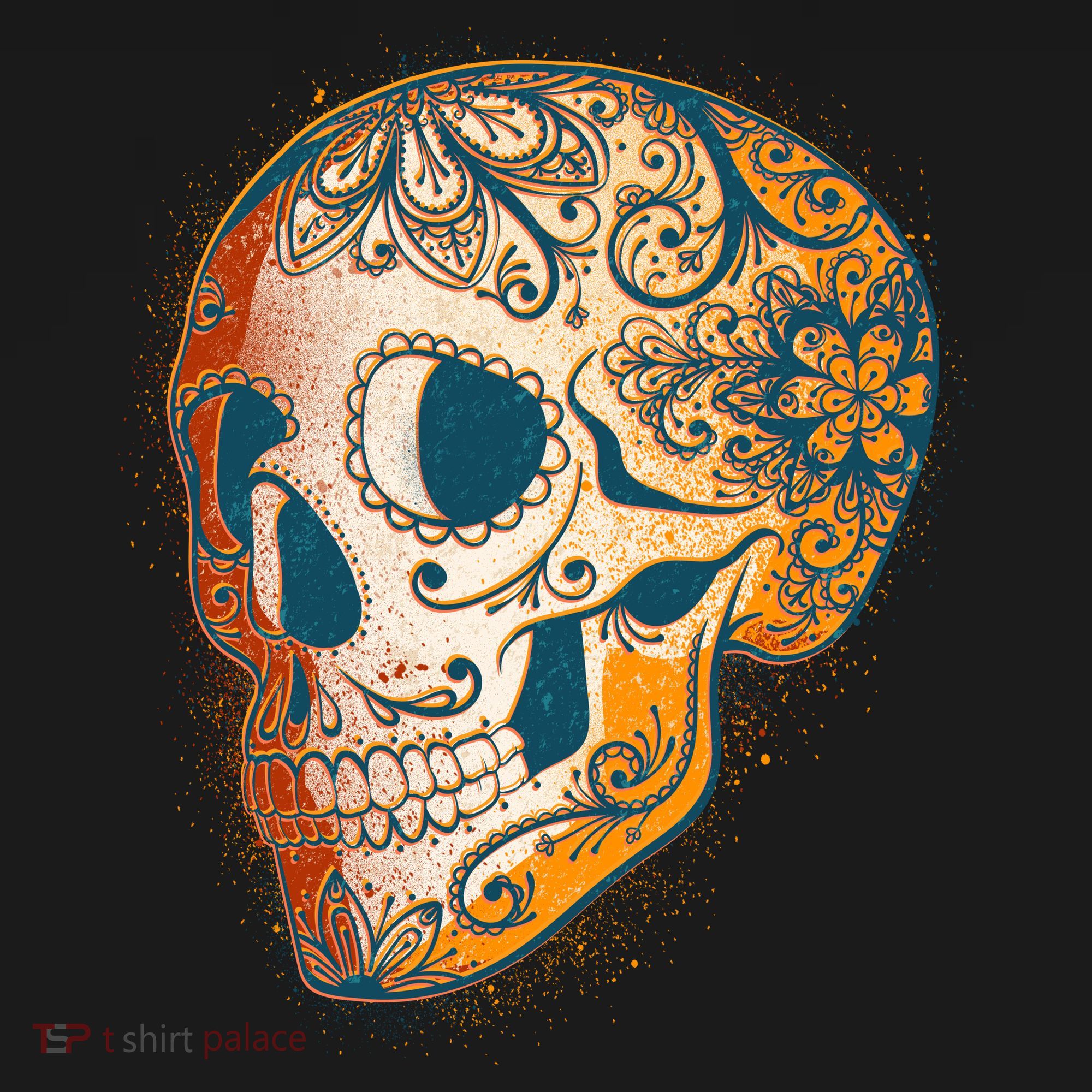 Day Of The Dead Grunge Sugar Skull Women's Tank Top