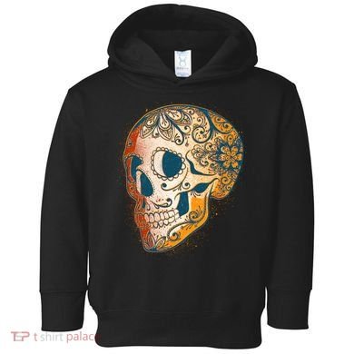 Day Of The Dead Grunge Sugar Skull Toddler Hoodie