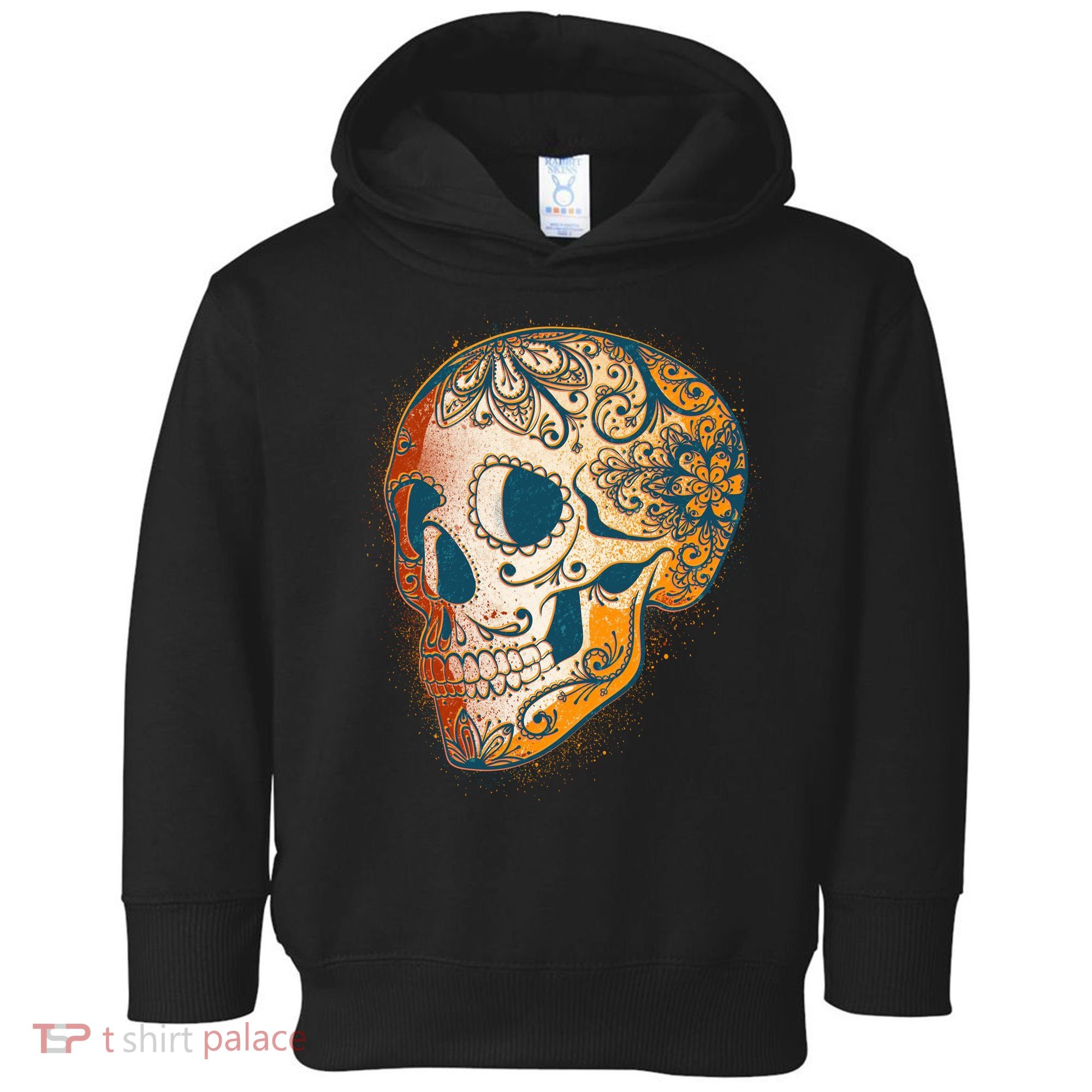 Day Of The Dead Grunge Sugar Skull Toddler Hoodie