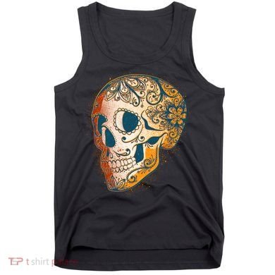 Day Of The Dead Grunge Sugar Skull Tank Top