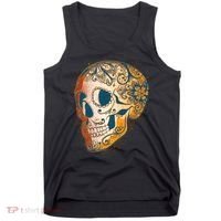 Day Of The Dead Grunge Sugar Skull Tank Top thumb 0