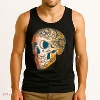 Day Of The Dead Grunge Sugar Skull Tank Top thumb 3