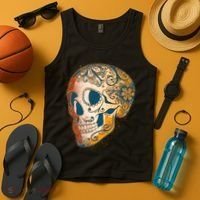 Day Of The Dead Grunge Sugar Skull Tank Top thumb 4