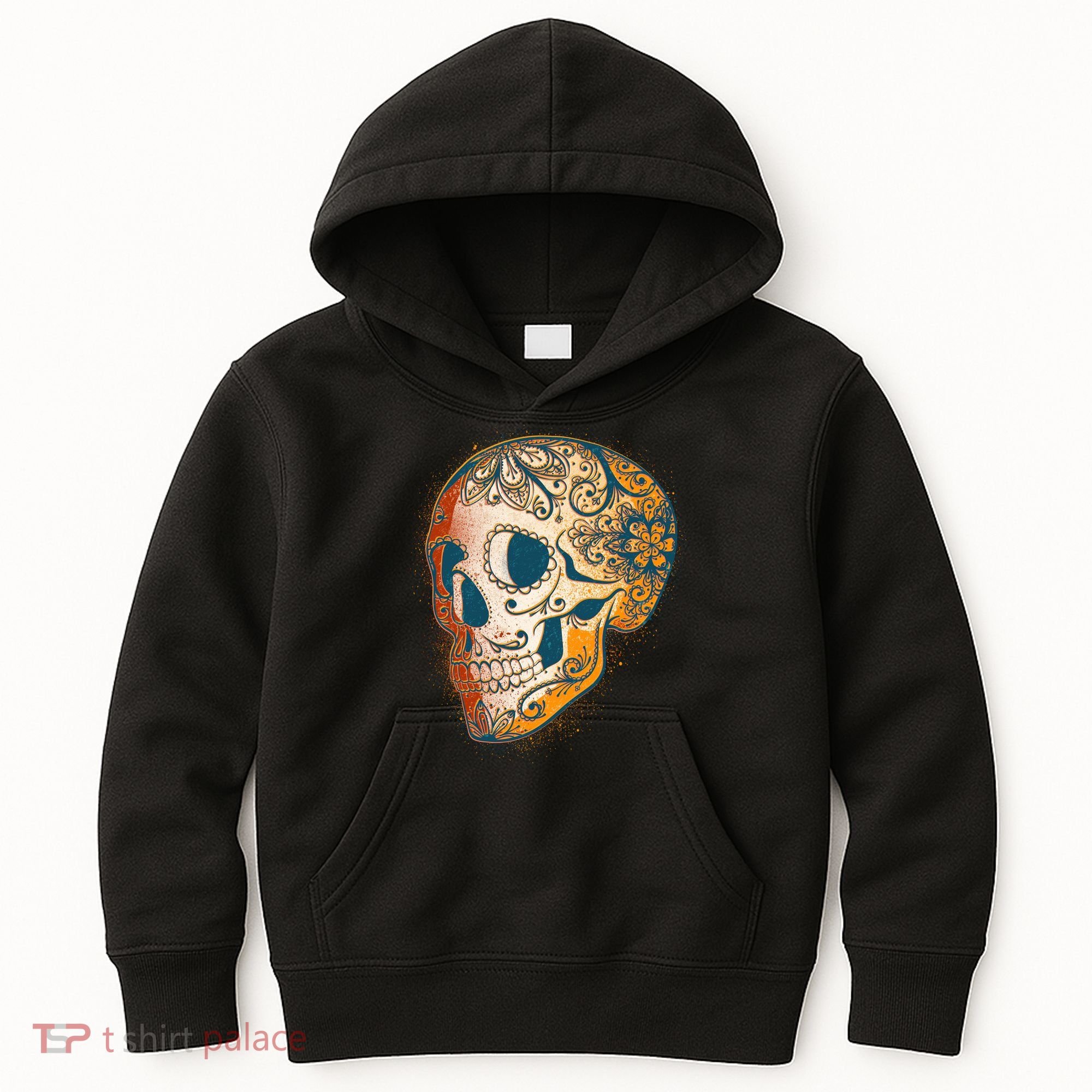 Day Of The Dead Grunge Sugar Skull Kids Hoodie